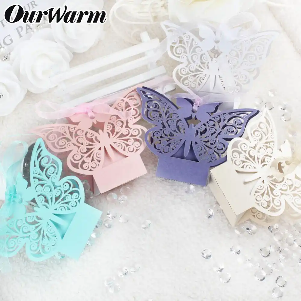 paper candy boxes butterfly wedding decoration party favors gift