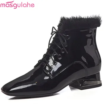 Masgulahe 2018 fashion ankle boots for women square toe lac up black cow patent leather boots med heels autumn winter boots
Masgulahe 2018 fashion ankle boots for women square toe lac up black cow patent leather boots med heels autumn winter boots