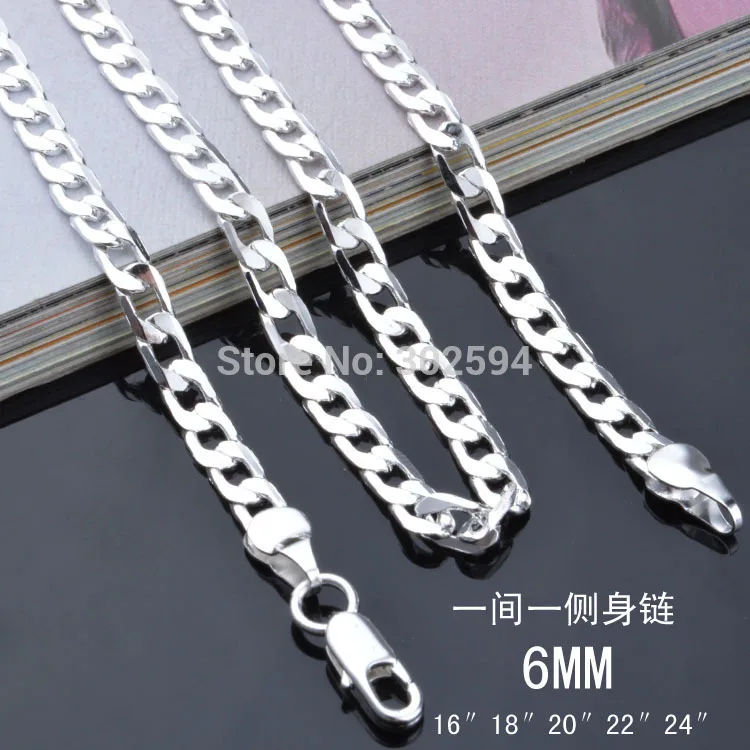 16-24inch for choose Free shipping Beautiful fashion silver color charm 6MM chain pretty Girl Necklace
16-24inch for choose Free shipping Beautiful fashion silver color charm 6MM chain pretty Girl Necklace