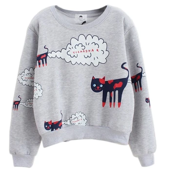 2019 Autumn Cartoon Cat Pullover Hoodies Long Sleeve O-neck Elastico Sweatshirt Kawaii Fashionable Women Hoodies S4
2019 Autumn Cartoon Cat Pullover Hoodies Long Sleeve O-neck Elastico Sweatshirt Kawaii Fashionable Women Hoodies S4
