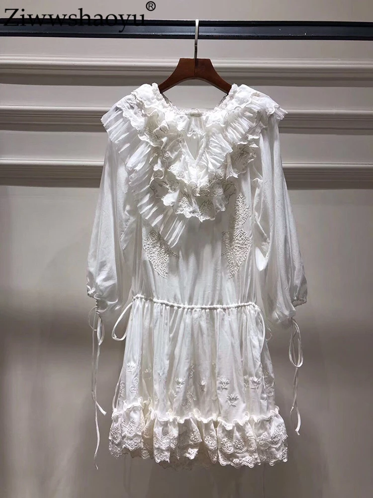Ziwwshaoyu Vacation Embroidery dresses Silk cottonV-Neck Floral Ruffles Beach dress Spring and summer new women's
Ziwwshaoyu Vacation Embroidery dresses Silk cottonV-Neck Floral Ruffles Beach dress Spring and summer new women's
