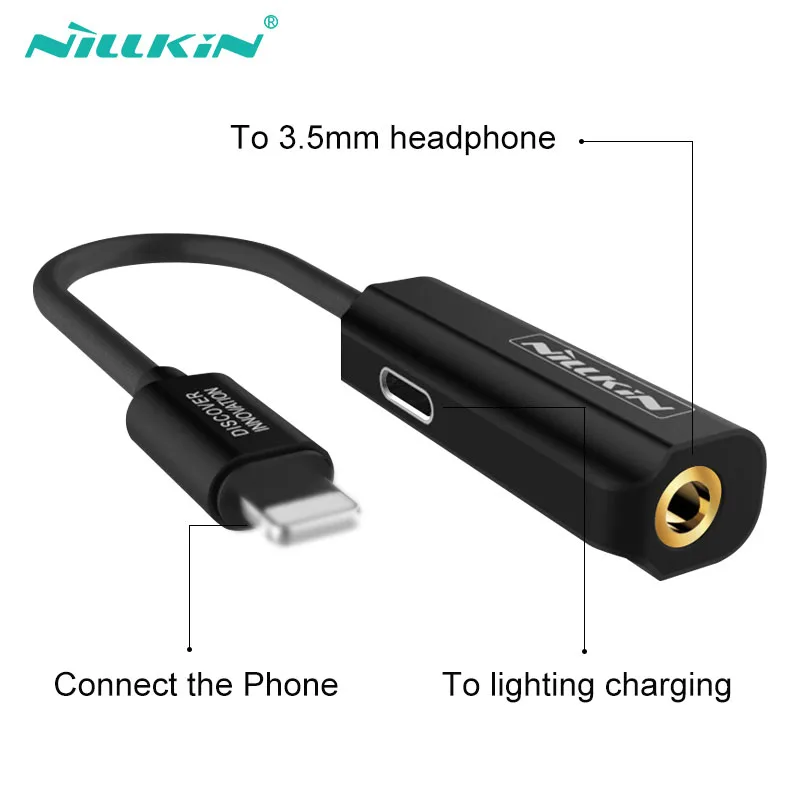 NILLKIN Phone Adapters Converters For iPhone 7 8 Plus X Xr Xs Lighting To Lighting To 3.5 MM AUX Cable Jack Earphone Charging
NILLKIN Phone Adapters Converters For iPhone 7 8 Plus X Xr Xs Lighting To Lighting To 3.5 MM AUX Cable Jack Earphone Charging