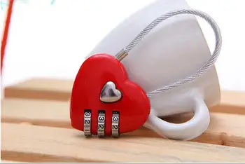 Love Password Lock Wire Rope Lock Travel Bags Three Bit Digital Lock Resettable Combination Padlock Heart Durable Party Gi
Love Password Lock Wire Rope Lock Travel Bags Three Bit Digital Lock Resettable Combination Padlock Heart Durable Party Gi