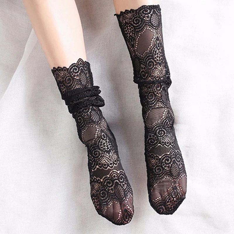 Retro Lace Floral Mesh Women Socks Fashion Lady Soft Short Socks Summer Sexy Elastic Black Socks
Retro Lace Floral Mesh Women Socks Fashion Lady Soft Short Socks Summer Sexy Elastic Black Socks