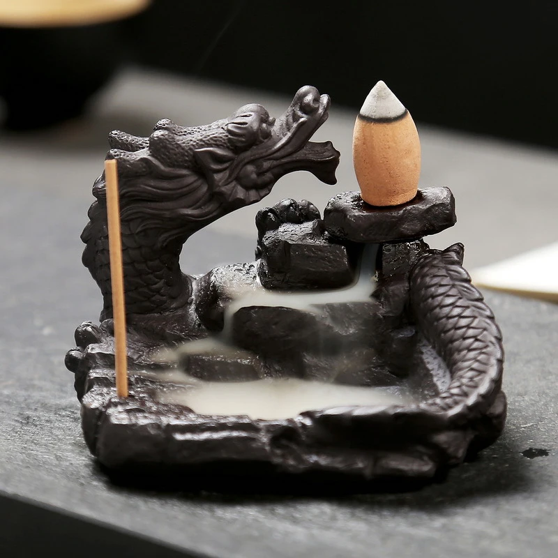 Delicate Chinese Dragon Black Waterfall Burner Ceramic Backflow Incense Holder Loong Ceramic Incense Burner 8.8*6.6cm
Delicate Chinese Dragon Black Waterfall Burner Ceramic Backflow Incense Holder Loong Ceramic Incense Burner 8.8*6.6cm