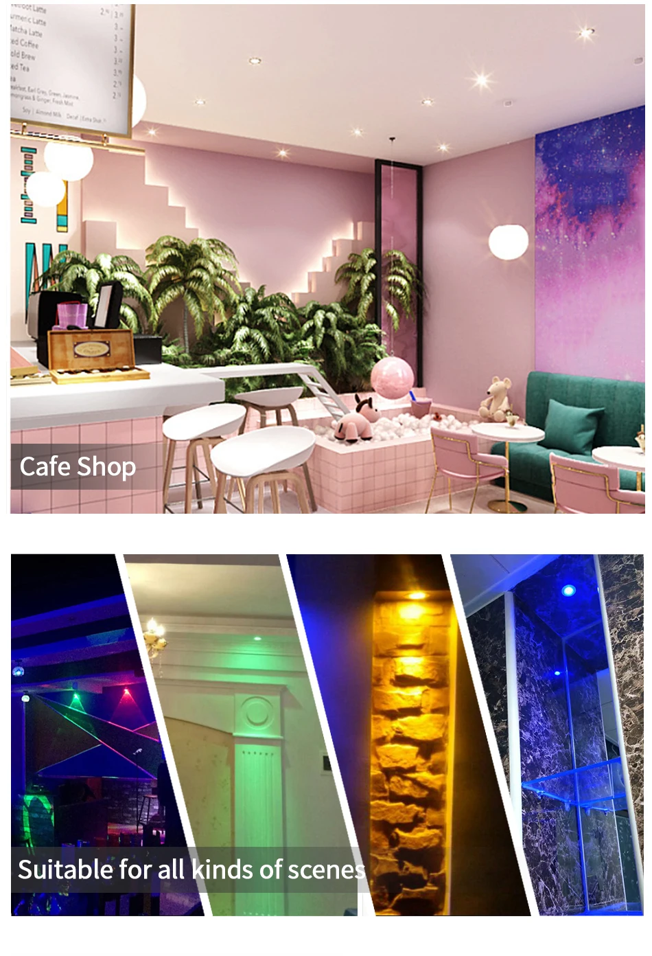 LED Round RGB Downlight Recessed Lamp 5W 10W Remote Control Multiple Model Colors AC110V 240V Indoor Ambient Light Party Bar KTV