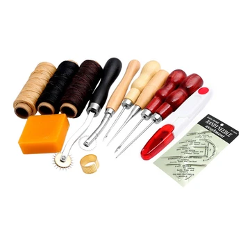 13Pcs/Set Leather Craft Handmade Hand Stitching DIY Sewing Leather Art Tools Thread Awl Waxed Thimble Tools
13Pcs/Set Leather Craft Handmade Hand Stitching DIY Sewing Leather Art Tools Thread Awl Waxed Thimble Tools