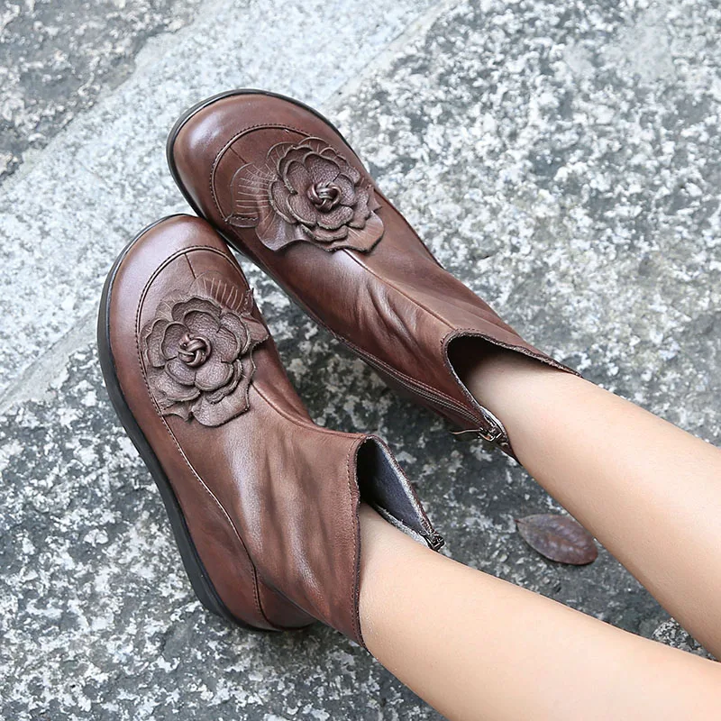 2018 VALLU Flower Boots Women Shoes Flat Platform Genuine Leather Ankle Boots Round Toes Size Zipper Handmade Retro Lady Bootie
2018 VALLU Flower Boots Women Shoes Flat Platform Genuine Leather Ankle Boots Round Toes Size Zipper Handmade Retro Lady Bootie