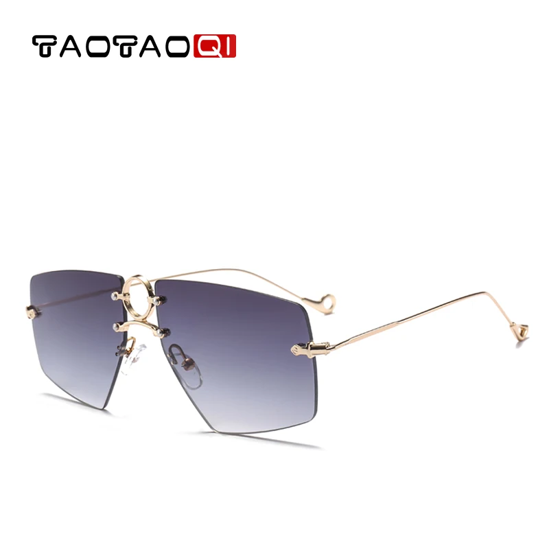 

TAOTAOQI New Women Metal Frameless Sunglasses Women Brand Designer Fashion Square Vintage Sunglasses Men UV400 Glasses oculos