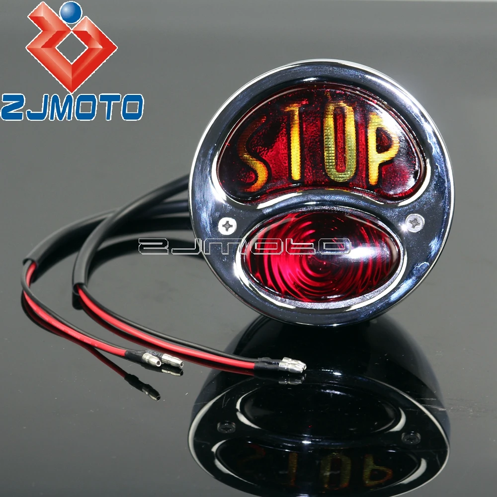 ZJMOTO Custom Chrome Motorcycle Brake Stop Taillight Iron Rear Lamp With Red Lens Tail Lgihts Fit For Bobber Chopper Bikes
ZJMOTO Custom Chrome Motorcycle Brake Stop Taillight Iron Rear Lamp With Red Lens Tail Lgihts Fit For Bobber Chopper Bikes