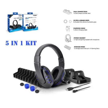 Kuulee DOBE 5 in 1 Game Pack Charger Station Dock Microphone Gaming Headset Games Stroage Stand for PS4/PS4 Pro/PS4 Slim
Kuulee DOBE 5 in 1 Game Pack Charger Station Dock Microphone Gaming Headset Games Stroage Stand for PS4/PS4 Pro/PS4 Slim