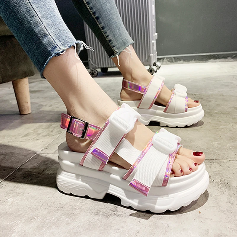 New Shoes Women Sandals Summer On The Flip Flops Gladiator Bottom Shoes Platform Sandals Casual