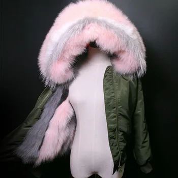 Winter Women's Fashion Street Luxurious Real Fox Fur Liner Army Green Bomber Jacket Female Large Fox Fur Hooded Mini Parka Coat
Winter Women's Fashion Street Luxurious Real Fox Fur Liner Army Green Bomber Jacket Female Large Fox Fur Hooded Mini Parka Coat