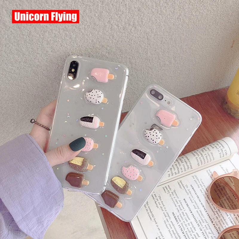 LinXiang Cute 3D Ice Cream Popsicle Glitter Clear Acrylic Soft Phone Case Back Cover For iphone 6 6s 7 8 Plus X XS Max XR
LinXiang Cute 3D Ice Cream Popsicle Glitter Clear Acrylic Soft Phone Case Back Cover For iphone 6 6s 7 8 Plus X XS Max XR