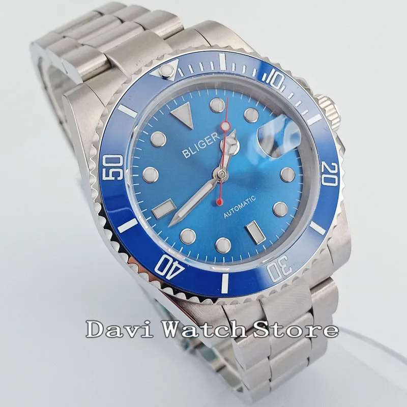 40mm Bliger Blue Dial Case Stainless Steel Sliver Band Automatic Mens Watch 2623
40mm Bliger Blue Dial Case Stainless Steel Sliver Band Automatic Mens Watch 2623