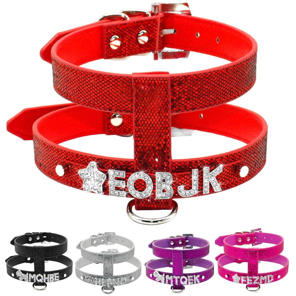 Bling PU Leather Personalized Rhinestone Pet Puppy Small Dog Chihuahua Harness Customized Free Name&Charm Gift 5 Colors S M L
Bling PU Leather Personalized Rhinestone Pet Puppy Small Dog Chihuahua Harness Customized Free Name&Charm Gift 5 Colors S M L