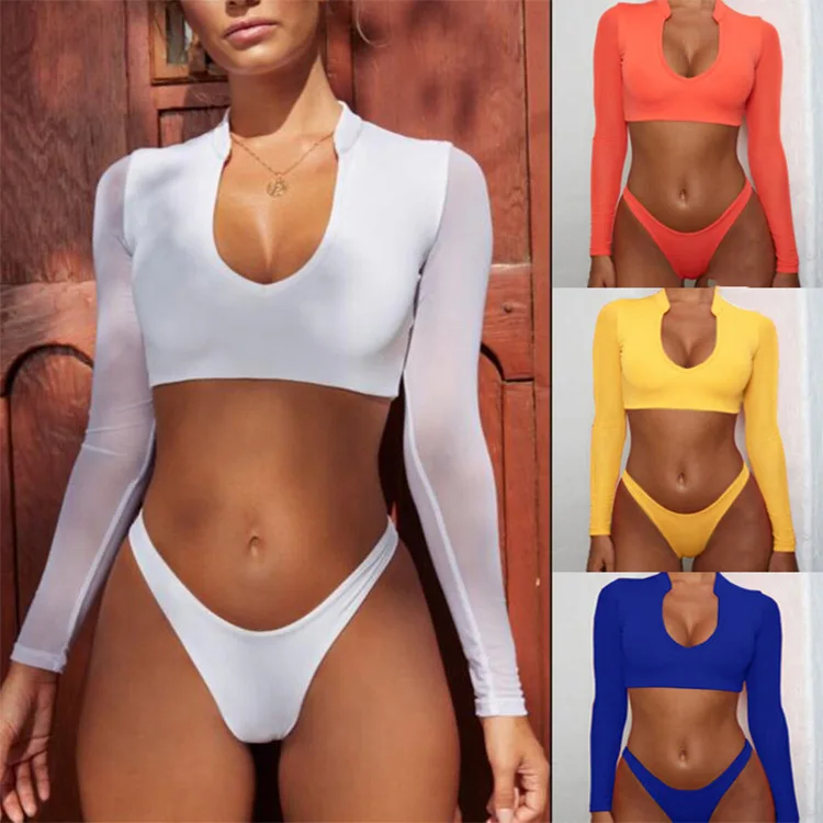 JRNNORV New Arrival High Cut Two-piece suits Mesh Long Sleeve Brazilian Bikini Push up Swimsuit Sexy Thong Swimwear Bathing Suit
JRNNORV New Arrival High Cut Two-piece suits Mesh Long Sleeve Brazilian Bikini Push up Swimsuit Sexy Thong Swimwear Bathing Suit