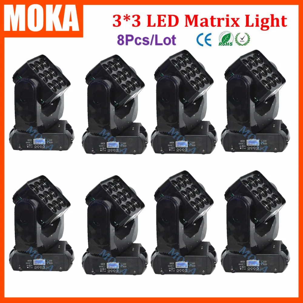 8PCS/LOT Led Moving Head Matrix Light Beam Led Disco Light Led DMX 512 9x10W Beam Light AV110V-240V CE ROHS certification
8PCS/LOT Led Moving Head Matrix Light Beam Led Disco Light Led DMX 512 9x10W Beam Light AV110V-240V CE ROHS certification