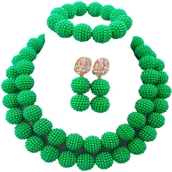 Green Simulated Pearl Necklace Earrings African Jewelry Set Nigerian Beads Party Jewelry Sets 2ZQQ09
Green Simulated Pearl Necklace Earrings African Jewelry Set Nigerian Beads Party Jewelry Sets 2ZQQ09