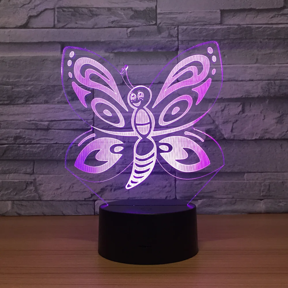 New Butterfly 3D LED Night Lamp Seven Colors Touch Control Led Visual Gift Kids Lights Lamps Usb Led Lamp Home Garden Decor Lamp
New Butterfly 3D LED Night Lamp Seven Colors Touch Control Led Visual Gift Kids Lights Lamps Usb Led Lamp Home Garden Decor Lamp