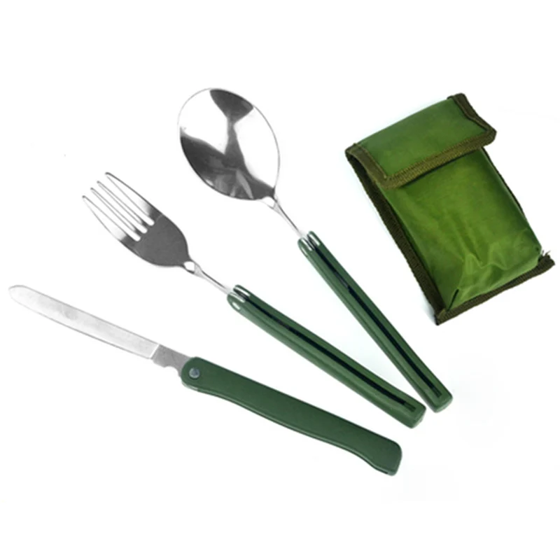 3 Pcs/set Stainless Steel Army Green Portable Folding Cutlery Fork Set with Pouch Cooking Survival Picnic Tableware Outdoor Tool
3 Pcs/set Stainless Steel Army Green Portable Folding Cutlery Fork Set with Pouch Cooking Survival Picnic Tableware Outdoor Tool