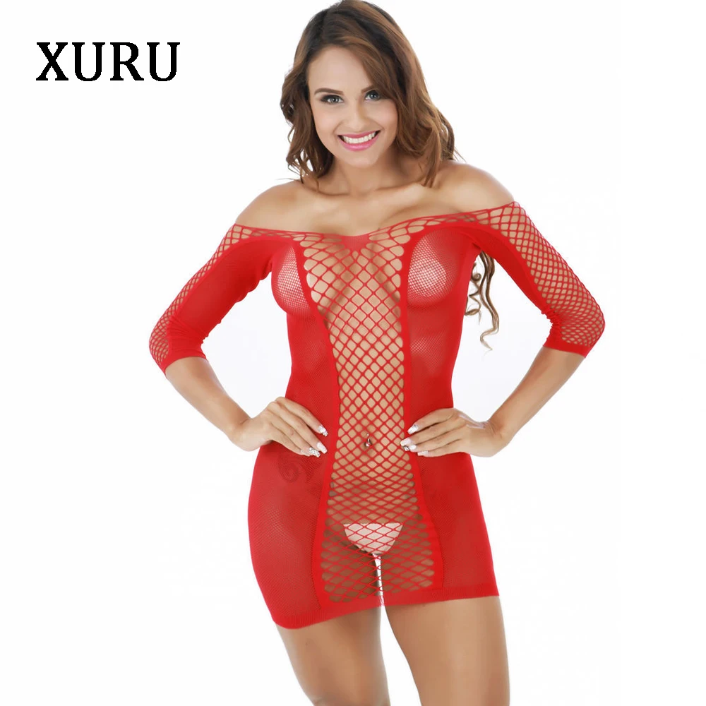 XURU Night Club Sexy Dress 3/4 Sleeve Slash Neck See Through Mesh Hollow Out Mini Dresses Club Black Red Short Dress One Size
XURU Night Club Sexy Dress 3/4 Sleeve Slash Neck See Through Mesh Hollow Out Mini Dresses Club Black Red Short Dress One Size