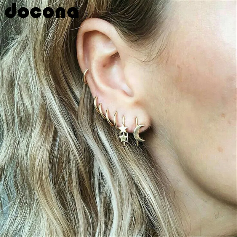 docona Punk Gold Star Moon Clip Earring for Women Girl Metal Geometric Round Ear Clip Statement Jewelry Pendientes 4287
docona Punk Gold Star Moon Clip Earring for Women Girl Metal Geometric Round Ear Clip Statement Jewelry Pendientes 4287