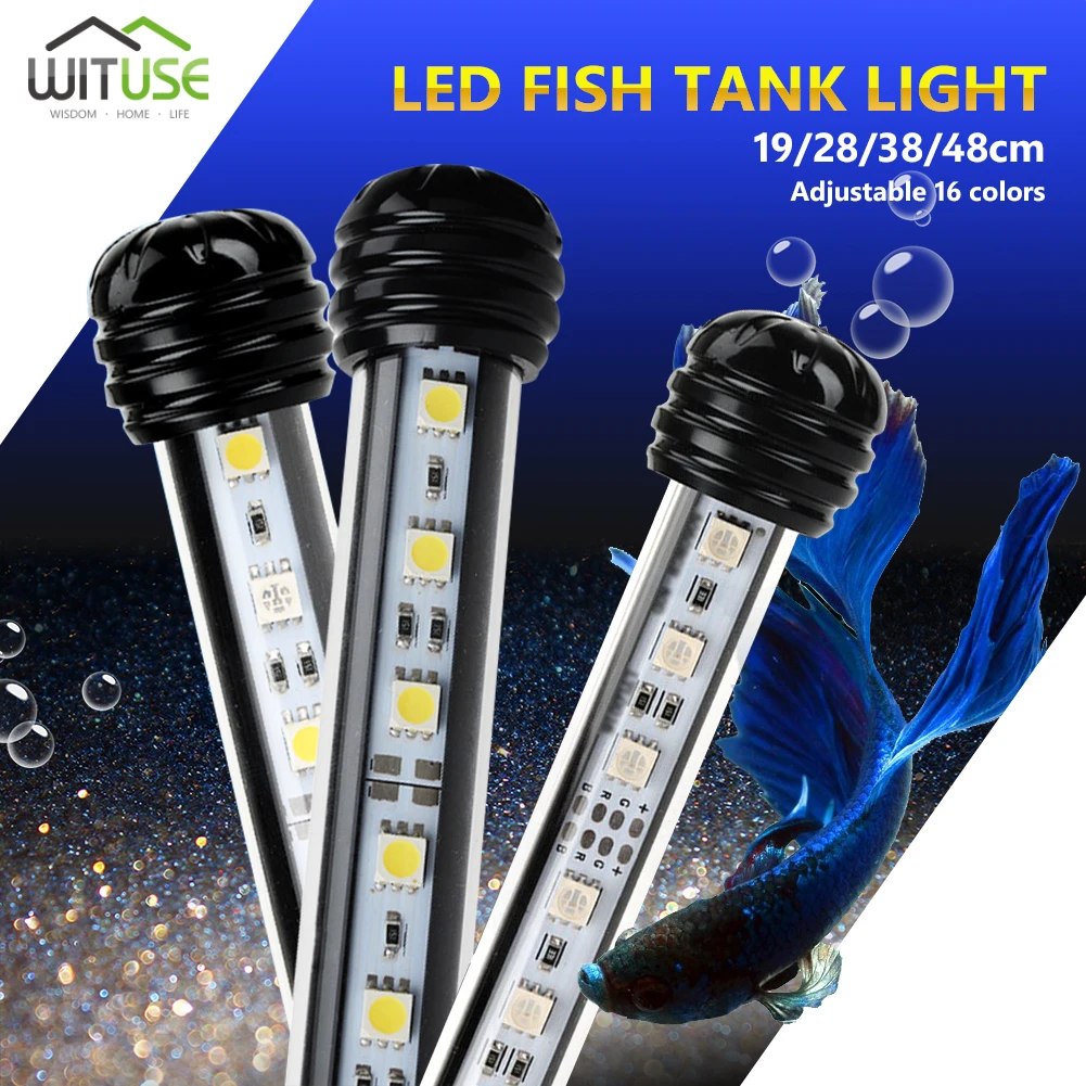 EU Plug RGB Remote Aquarium Light Fish Tank Waterproof 5050 SMD LED Bar Light Aquatic Lamp Submersible 18-48CM
EU Plug RGB Remote Aquarium Light Fish Tank Waterproof 5050 SMD LED Bar Light Aquatic Lamp Submersible 18-48CM