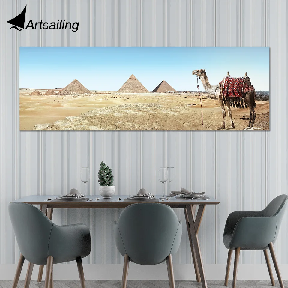 HD декор холст пирамида живопись пустыня верблюд Египет Настенная картина печать