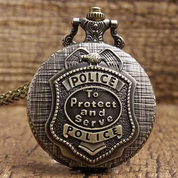 Vintage Bronze "Police To Protect And Serve "Pocket Chain Watch Pendant Necklace Quartz Watches Men Women Female Children Gift
Vintage Bronze "Police To Protect And Serve "Pocket Chain Watch Pendant Necklace Quartz Watches Men Women Female Children Gift
