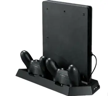 Vertical Game accessories Console Stand with Cooling Fan Dual Controller Gamepad Charging Station Holder for PS4 Slim Console
Vertical Game accessories Console Stand with Cooling Fan Dual Controller Gamepad Charging Station Holder for PS4 Slim Console