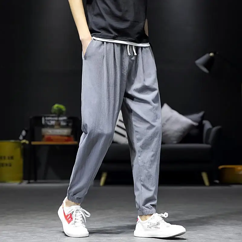 Plus Size 4XL 5XL Mens Linen Drawstring Trousers Elastic Waist Plain Color Cuffed Pants Summer Streetwear Casual Ankle Pants
Plus Size 4XL 5XL Mens Linen Drawstring Trousers Elastic Waist Plain Color Cuffed Pants Summer Streetwear Casual Ankle Pants