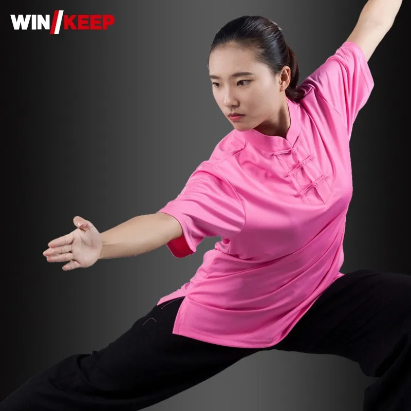Summer Breathable Silk Short Sleeve Kung Fu Shirts Wing Chun Training Vintage Sport Tops Martial Arts Taichi Uniform Top Shirt
Summer Breathable Silk Short Sleeve Kung Fu Shirts Wing Chun Training Vintage Sport Tops Martial Arts Taichi Uniform Top Shirt