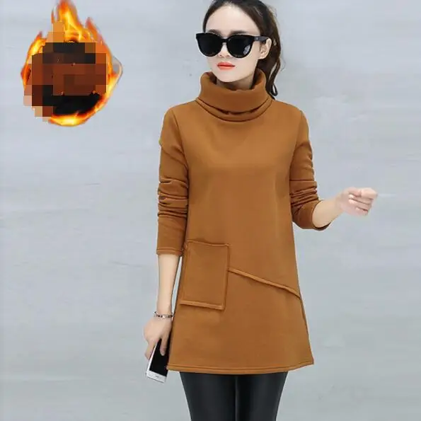 Velour Fleece Dress Winter Women Long Sleeve Pocket Little Black A Line Cotton Warm Velvet Turtleneck Tunic Dress DV531
Velour Fleece Dress Winter Women Long Sleeve Pocket Little Black A Line Cotton Warm Velvet Turtleneck Tunic Dress DV531