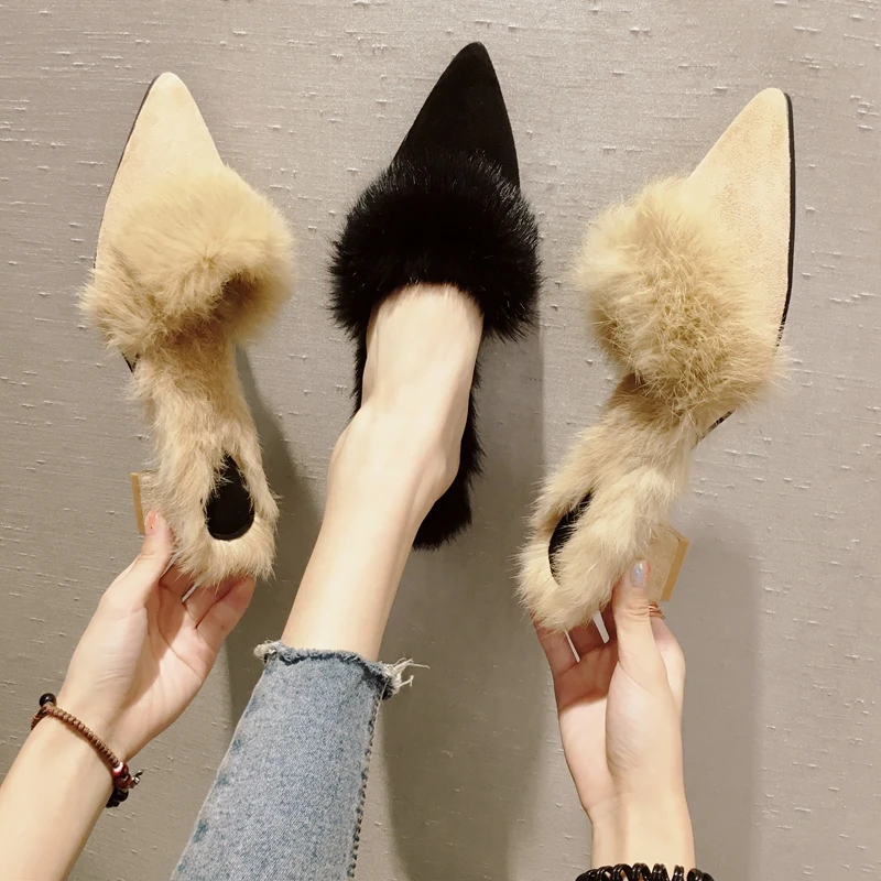 Winter plush mules slippers women furry pointed toe chunky heels ladies fluffy fur slides soft comfortable warm shoes flipflops
Winter plush mules slippers women furry pointed toe chunky heels ladies fluffy fur slides soft comfortable warm shoes flipflops