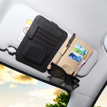 Leather Car Sunglasses Eyeglasses Glasses Holder Clip Sun Visor Sunglasses Credit Card Pen Multi Bags Car Styling Accessories
Leather Car Sunglasses Eyeglasses Glasses Holder Clip Sun Visor Sunglasses Credit Card Pen Multi Bags Car Styling Accessories