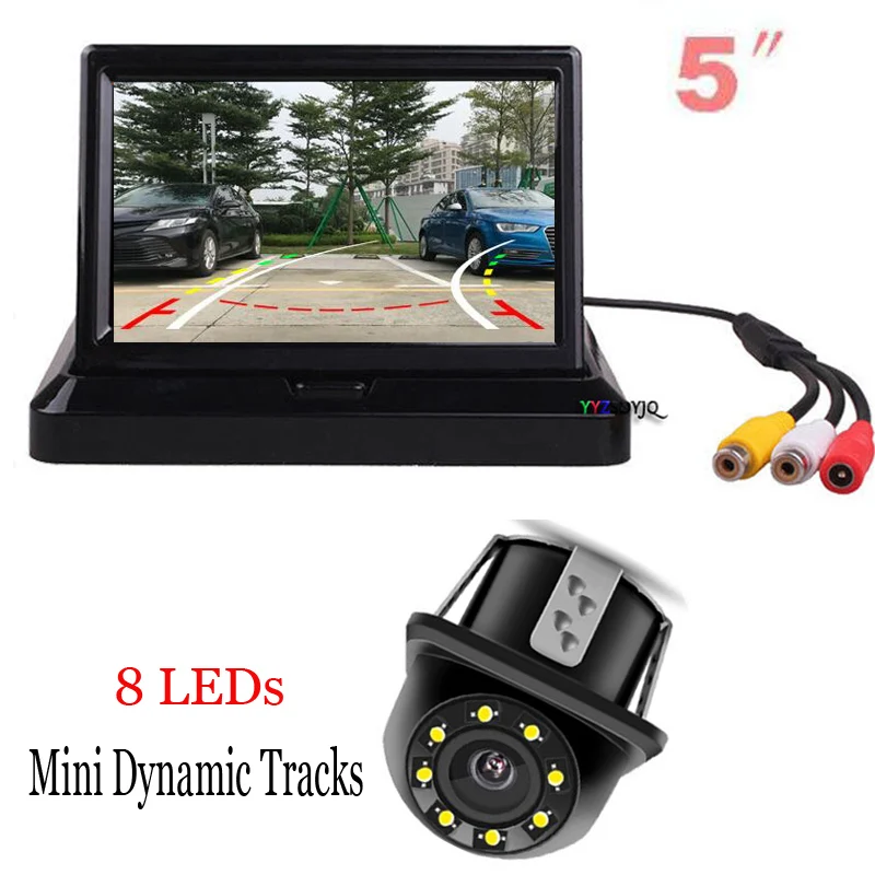 New 5 Inch Folding New Digital Screen 2 Channel Video Mini Dynamic Tracks Car Backup Camera Wide Angle 8 LEDs Night Vision
New 5 Inch Folding New Digital Screen 2 Channel Video Mini Dynamic Tracks Car Backup Camera Wide Angle 8 LEDs Night Vision