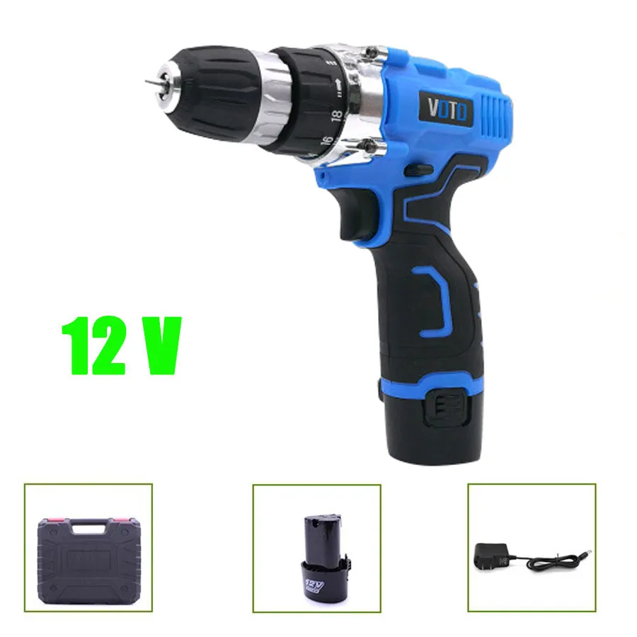 VOTO V6 Battery Rechargeable Cordless Drill Electric Screwdriver Set Lithium Power Tools Screw Gun Driver 12V Blue With Case
VOTO V6 Battery Rechargeable Cordless Drill Electric Screwdriver Set Lithium Power Tools Screw Gun Driver 12V Blue With Case