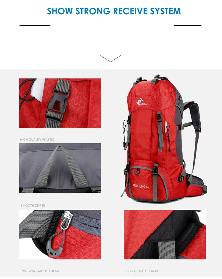 60L Waterproof Outdoor Camping Hiking Trekking Backpack Sport Bag With Rain Cover Sadoun.com