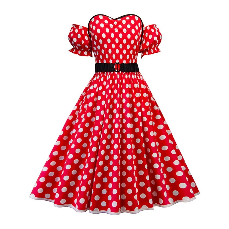 Joineles Plus Size Polka Dot Vintage Dress Women Off Shoulder A-Line Party Dresses Retro Rockabilly Pin Up Vestidos Casual Dress
Joineles Plus Size Polka Dot Vintage Dress Women Off Shoulder A-Line Party Dresses Retro Rockabilly Pin Up Vestidos Casual Dress