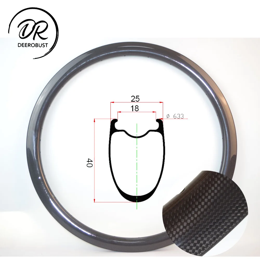 390g 700c 40mm x 25mm 3k Glossy Tubeless Clincher Carbon Bicycle Rims Cyclocross Bike Rim Road Disc CX Wheel 20 24 28 Holes
390g 700c 40mm x 25mm 3k Glossy Tubeless Clincher Carbon Bicycle Rims Cyclocross Bike Rim Road Disc CX Wheel 20 24 28 Holes