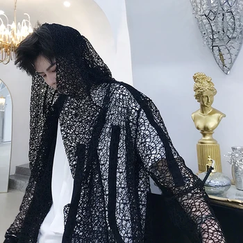 YASUGUOJI New 2019 Gothic Style Fashion Oversize Trench Coat Men Lace Open Stitch Men Long Jacket Mesh Designer Windbreaker Men
YASUGUOJI New 2019 Gothic Style Fashion Oversize Trench Coat Men Lace Open Stitch Men Long Jacket Mesh Designer Windbreaker Men