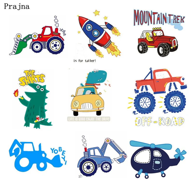 Prajna Iron-on Transfers SUV Cartoon Rocket Dinosaurs Iron On Patches Cute Animal Heat Transfer Vinyl PSG T-shirt Jeans Boy DIY
Prajna Iron-on Transfers SUV Cartoon Rocket Dinosaurs Iron On Patches Cute Animal Heat Transfer Vinyl PSG T-shirt Jeans Boy DIY