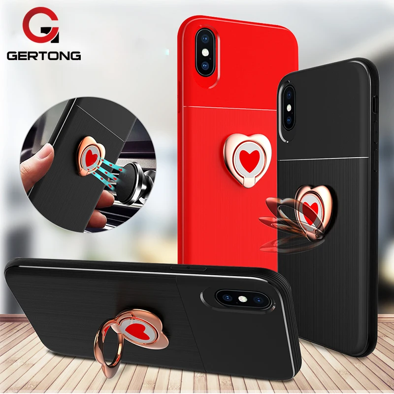 Finger Ring Holder Case For iPhone X 8 6 6S 7 Plus Silicone Cover Metal Stands Heart Phone Case Conque With Car Manetic Function
Finger Ring Holder Case For iPhone X 8 6 6S 7 Plus Silicone Cover Metal Stands Heart Phone Case Conque With Car Manetic Function