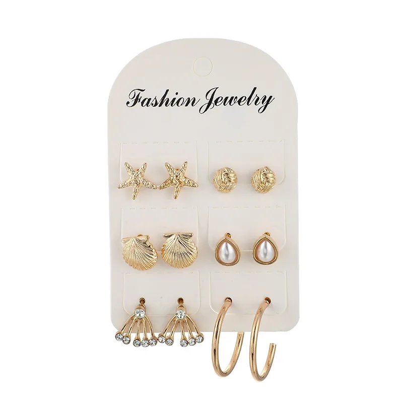 Fashion Gold Color Starfish Cowrie Shell Stud Earring Women Circle Letters Geometric Statement Brincos Imitation Pearl Oorbellen
Fashion Gold Color Starfish Cowrie Shell Stud Earring Women Circle Letters Geometric Statement Brincos Imitation Pearl Oorbellen