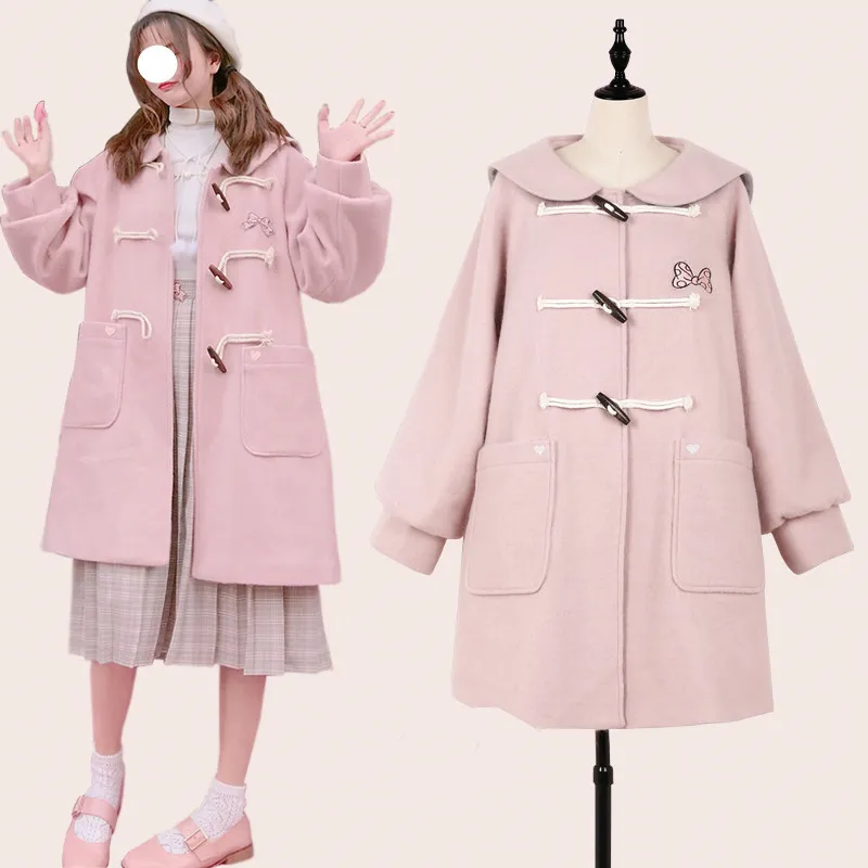 Japanese college style sweet lolita coat navy collar bowknot embroidery thicken woolen overcoat kawaii girl loli coat
Japanese college style sweet lolita coat navy collar bowknot embroidery thicken woolen overcoat kawaii girl loli coat