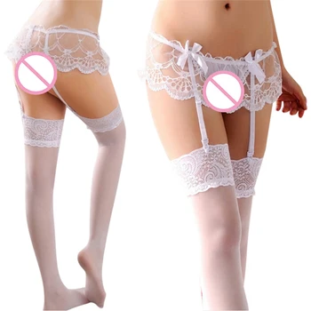Women Lingerie Pantyhose Sexy Garter Belt Sexy Lace Top Thigh-Highs Stockings & Garter Belt Suspender Set
Women Lingerie Pantyhose Sexy Garter Belt Sexy Lace Top Thigh-Highs Stockings & Garter Belt Suspender Set