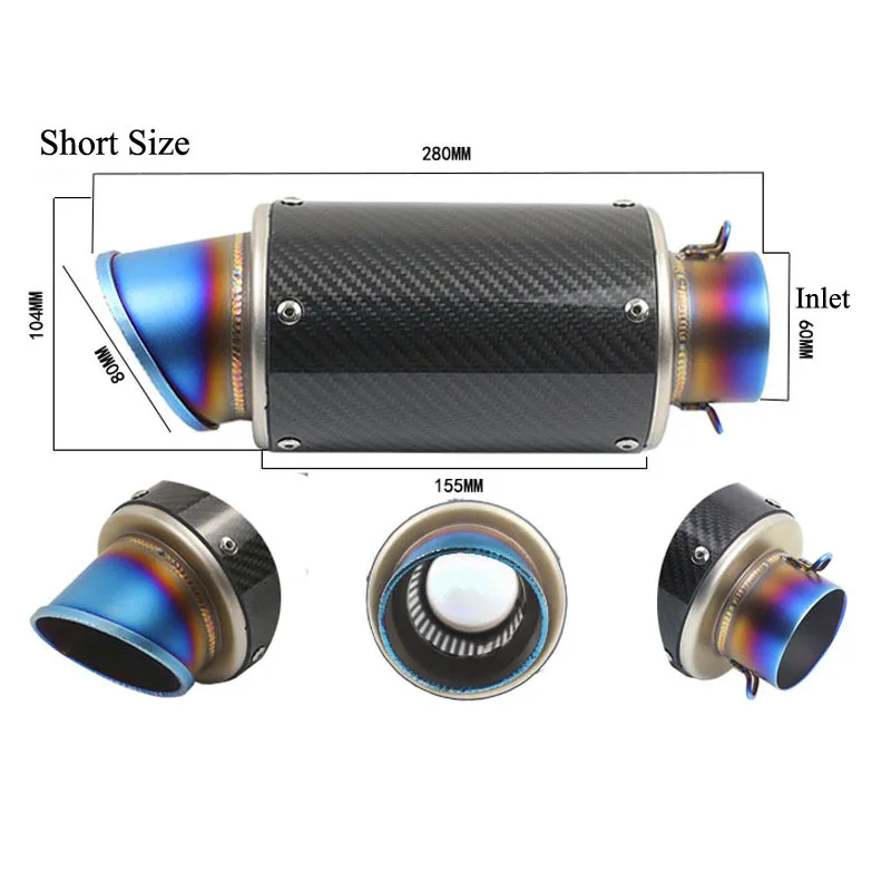 51MM 60MM Motorcycle Exhaust Muffler Pipe Carbon Fiber Steel Racing Sport AR ATV 600CC 1000CC MotorBike R1 R3 R6 Z1000 CBR600RR
51MM 60MM Motorcycle Exhaust Muffler Pipe Carbon Fiber Steel Racing Sport AR ATV 600CC 1000CC MotorBike R1 R3 R6 Z1000 CBR600RR