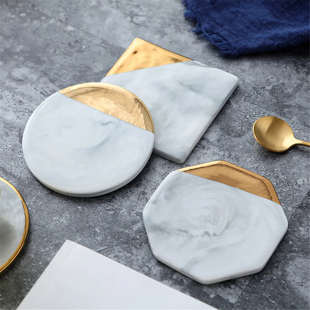 Gold Plating Marble Ceramic Coaster Cup Mats Pads for Drink Mug Non-slip Luxury Pad Desktop Home Decorations Kitchen Tool
Gold Plating Marble Ceramic Coaster Cup Mats Pads for Drink Mug Non-slip Luxury Pad Desktop Home Decorations Kitchen Tool