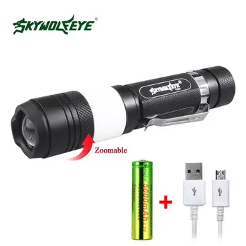 Ultra Bright T6 LED Flashlight Rechargeable LED Torch 6 Modes Portable Nightlight 3800 Lumens Zoomable+18650 Battery
Ultra Bright T6 LED Flashlight Rechargeable LED Torch 6 Modes Portable Nightlight 3800 Lumens Zoomable+18650 Battery